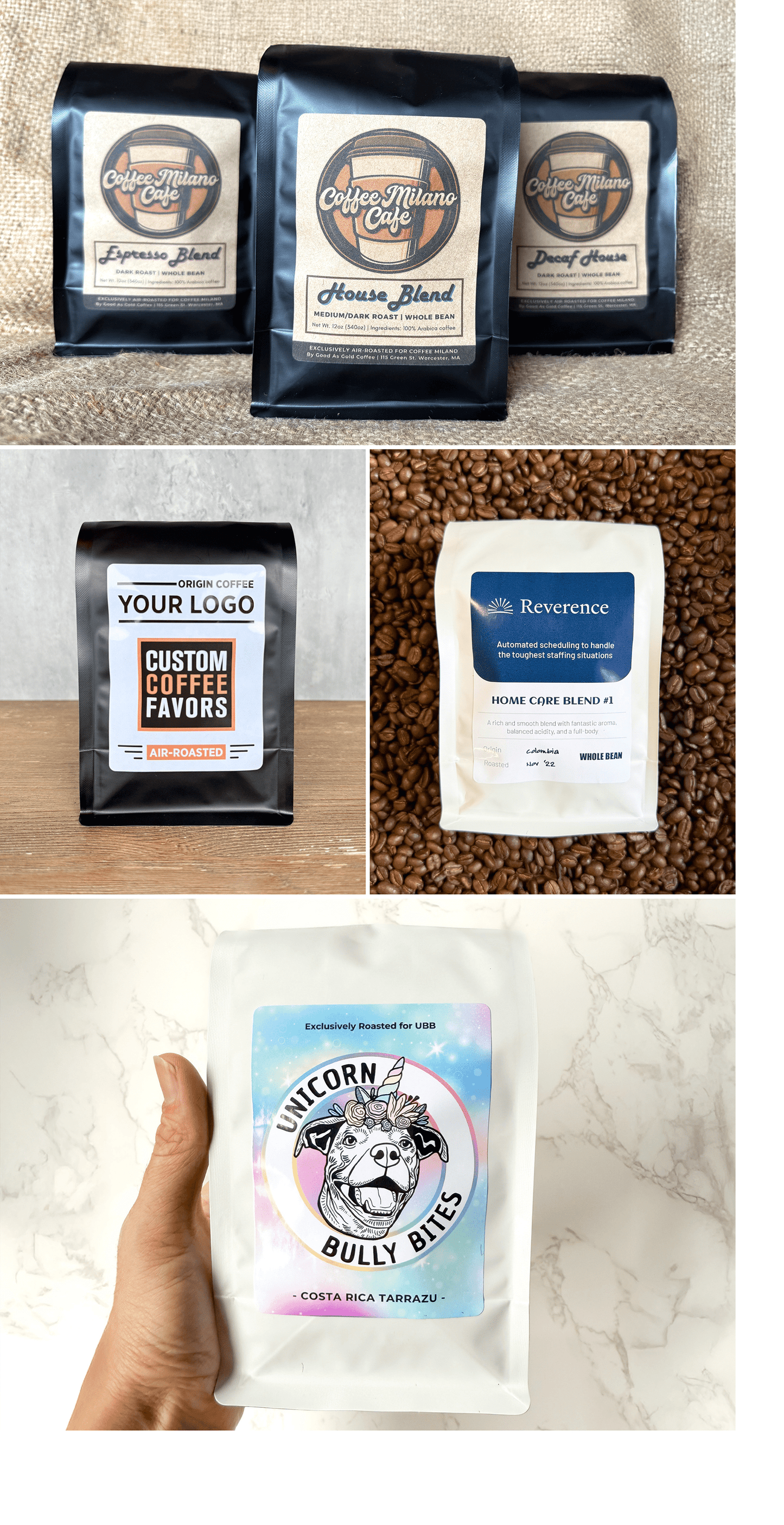 Custom Coffee Favors - 12oz Private Label Bags - Personalized for Events, Gifts & Promotions by Good as Gold Coffee | Coffee Beans - Private Label | Good as Gold Coffee