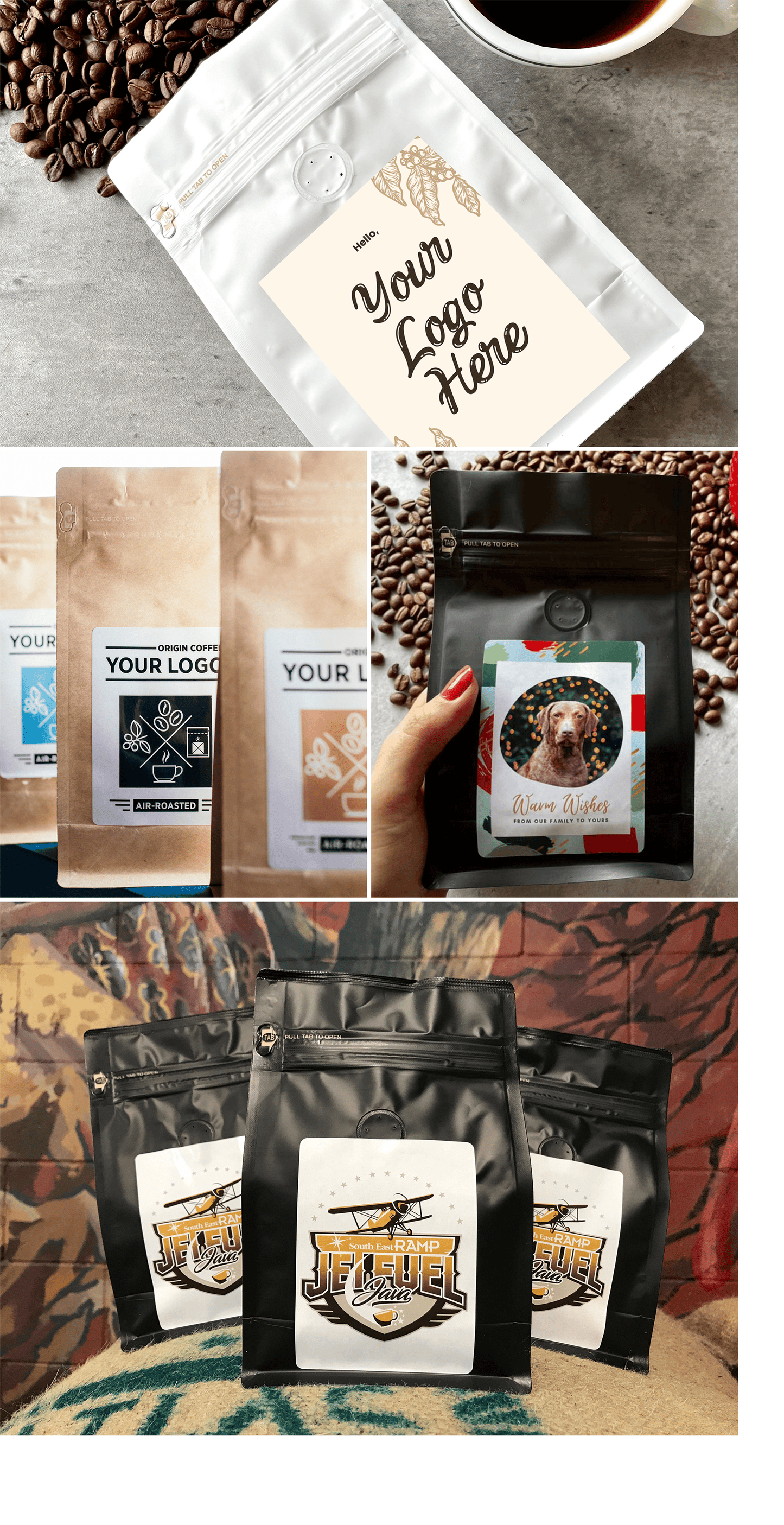 Custom Coffee Favors - 8oz Private Label Bags - Personalized for Events, Gifts & Promotions by Good as Gold Coffee | Coffee Beans - Private Label | Good as Gold Coffee