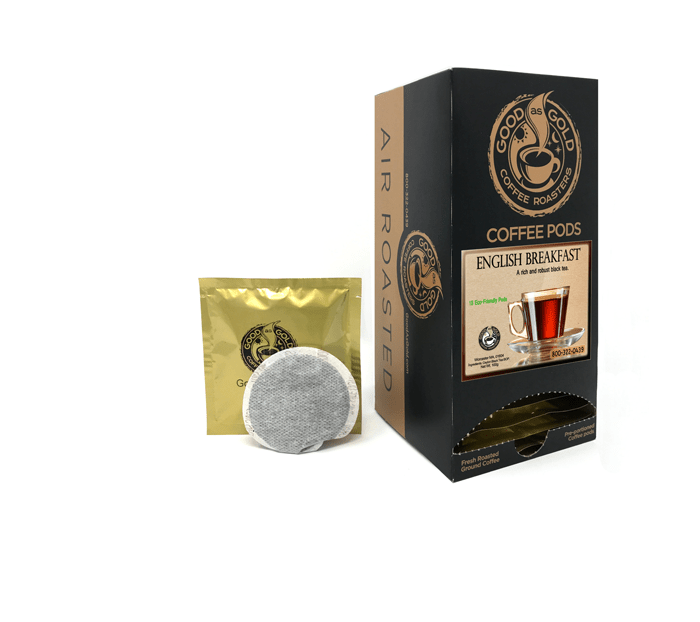 English Breakfast Tea Soft Pods by Good as Gold | Single Serve - Tea Pod | Good as Gold Coffee