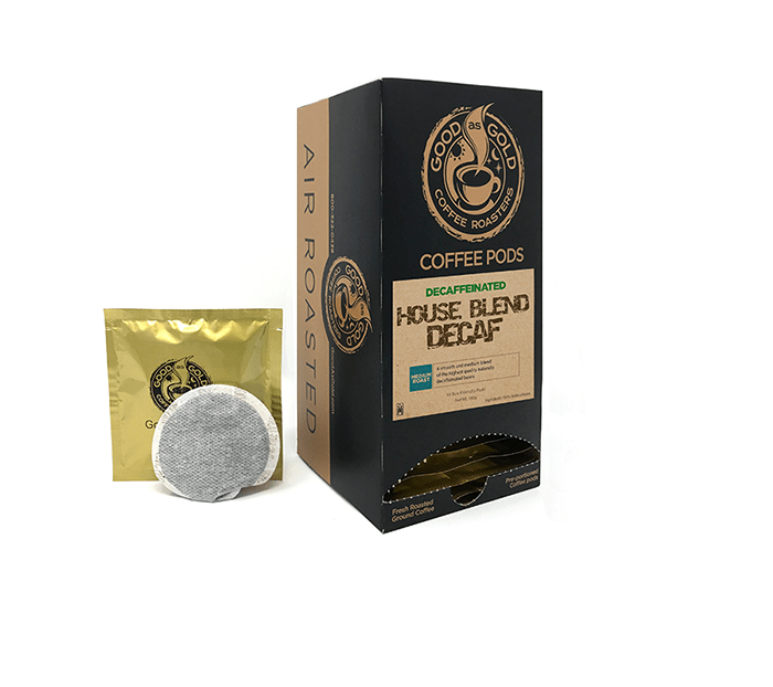 Decaf Coffee Soft Pods by Good as Gold | Single Serve - Coffee Pod | Good as Gold Coffee