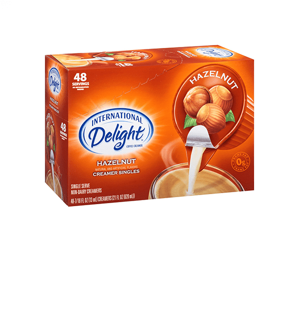 International Delight Hazelnut Creamer Singles - 48ct by Good as Gold | Breakroom Supplies - Creamer | Good as Gold Coffee