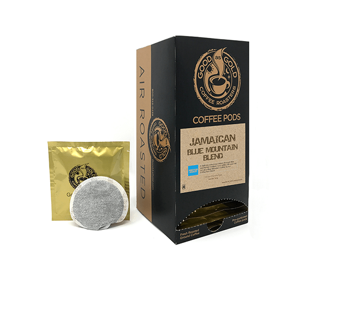 Jamaican Blue Mountain Blend Coffee Soft Pods by Good as Gold | Single Serve - Coffee Pod | Good as Gold Coffee