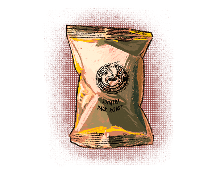 Sumatra Dark Roast - 2.25oz ground coffee per pack by Good as Gold | Pre - Measured Coffee Packets | Good as Gold Coffee
