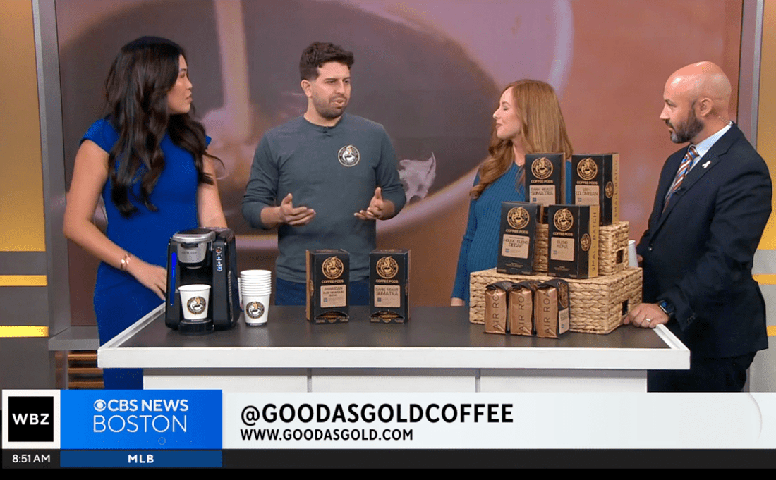 Introducing The Briggs Soft Coffee Pod Brewer On CBS News Boston - Good as Gold Coffee