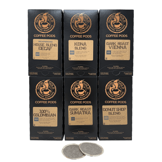 Good as Gold Soft Coffee Soft Pod Six - Pack – Build Your Own 6 - Box Combo (108 Pods Total) by Briggs | Single Serve - Coffee Pod | Good as Gold Coffee