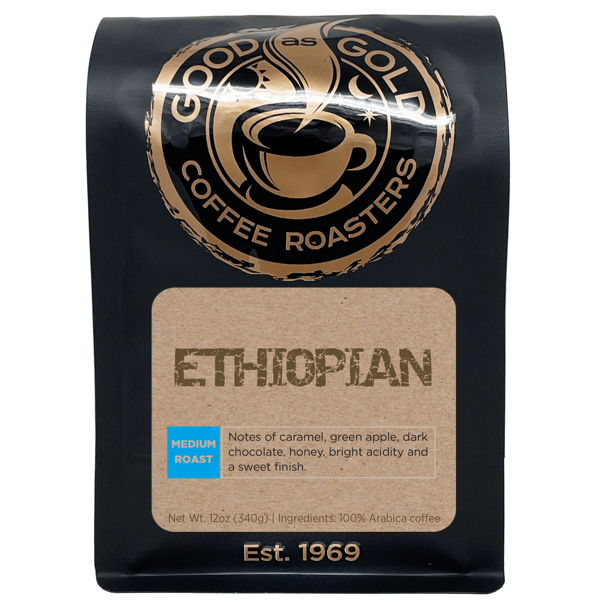 Ethiopian (Light / Medium Roast) by Good as Gold | Coffee Beans - Single Origin | Good as Gold Coffee