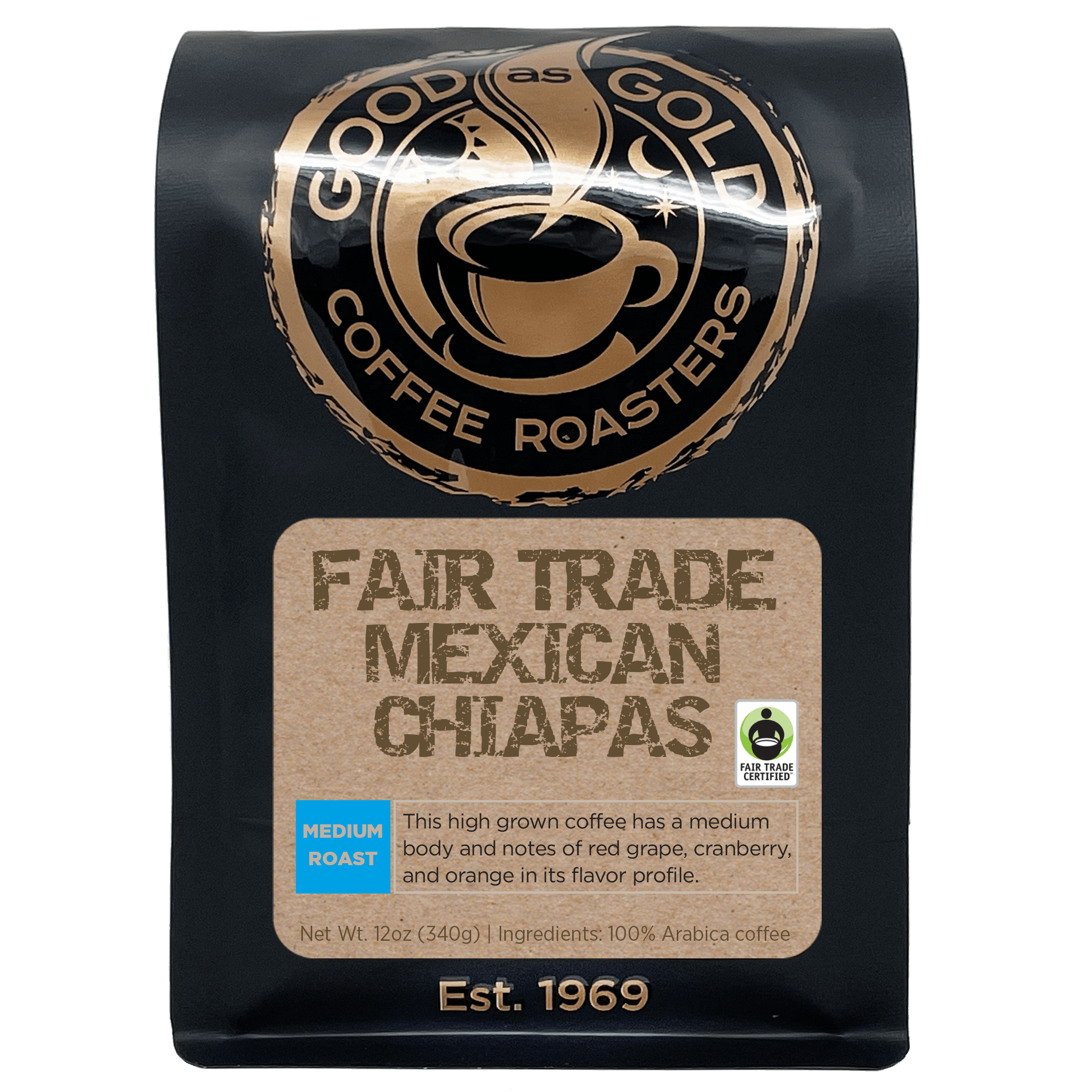 Fair Trade Mexican Chiapas (Medium Roast) by Good as Gold | Coffee Beans - Single Origin | Good as Gold Coffee