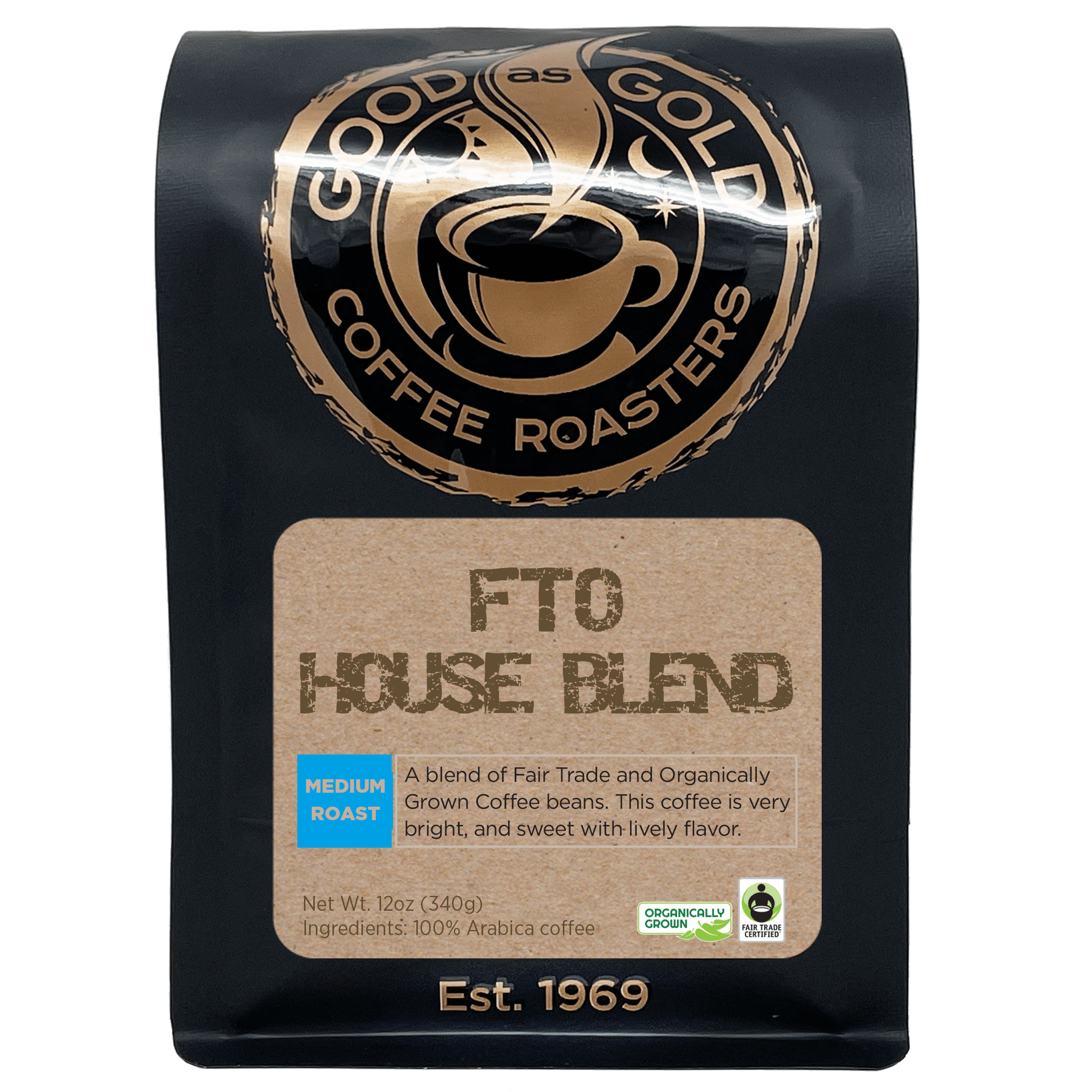 Fair Trade / Organic House Blend (Medium Roast) by Good as Gold | Coffee Beans - Blends | Good as Gold Coffee