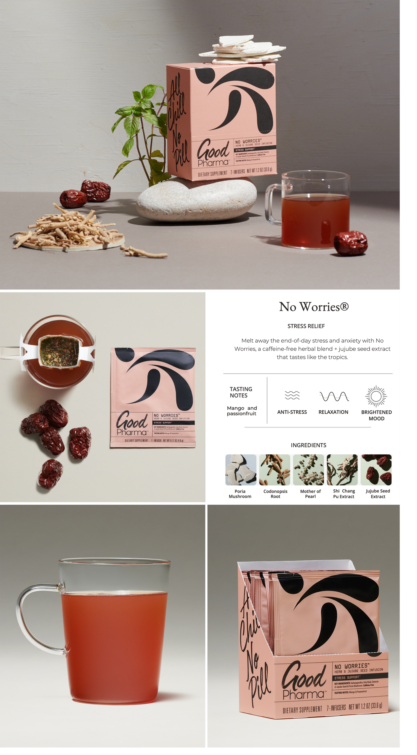 No Worries™ | Herb & Jujube Seed Tea for Stress Relief (7ct)