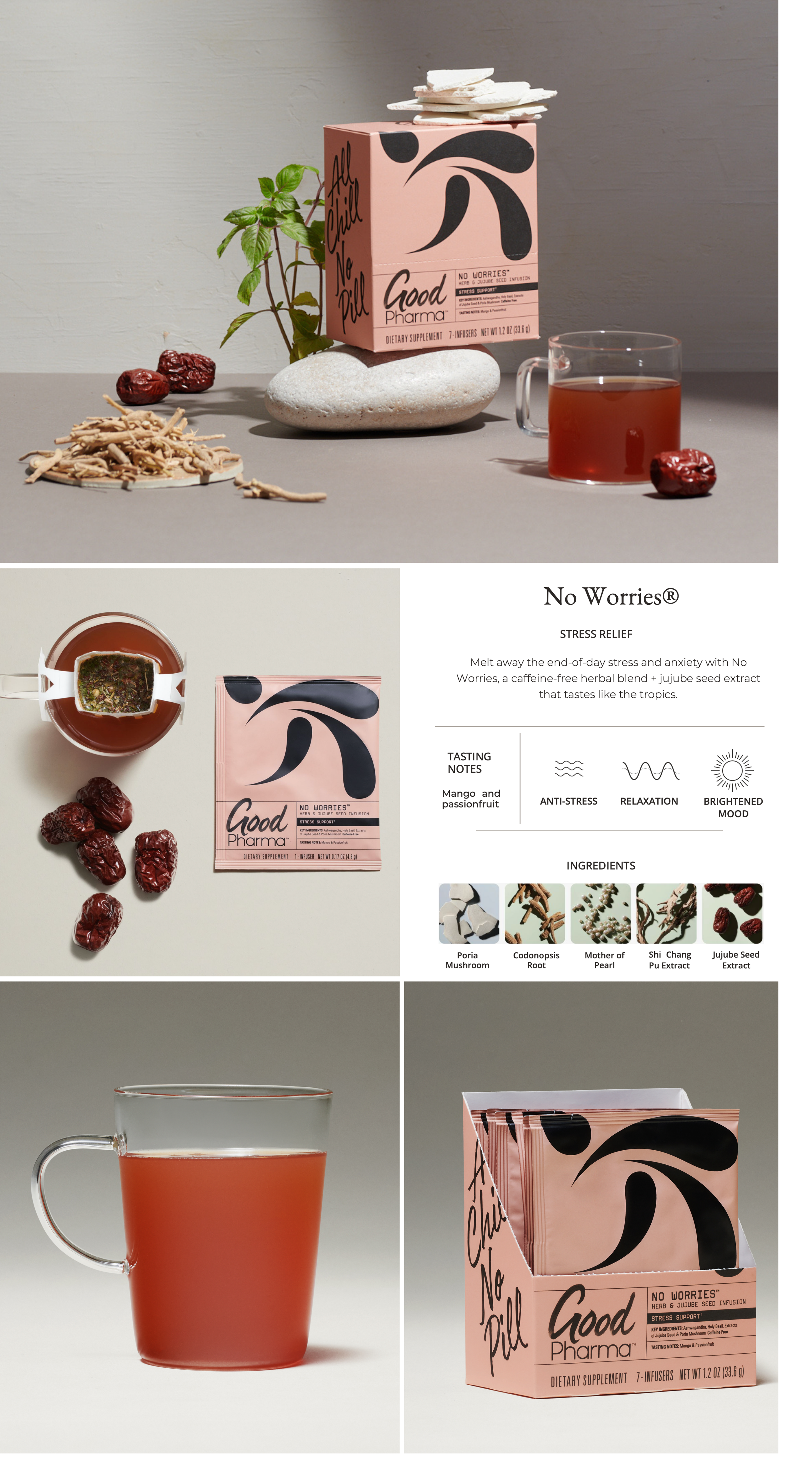 No Worries™ | Herb & Jujube Seed Tea for Stress Relief (7ct)