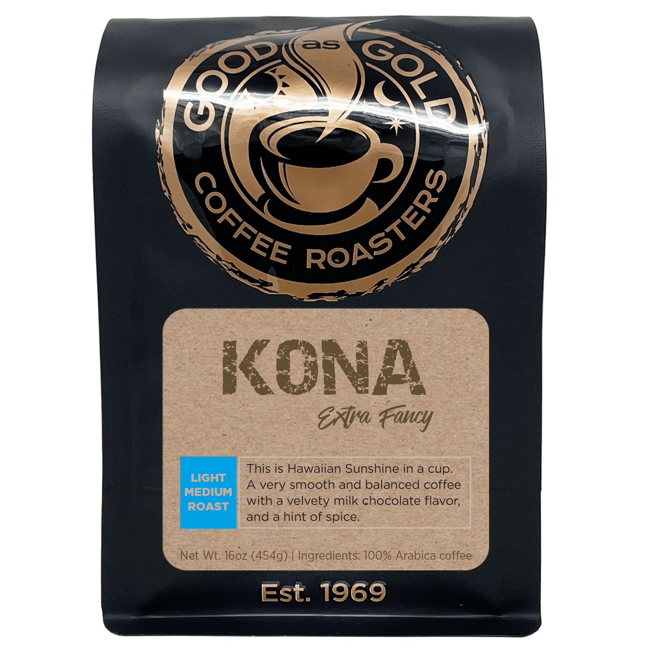100% Kona Extra Fancy by Good as Gold | Coffee Beans - Single Origin | Good as Gold Coffee
