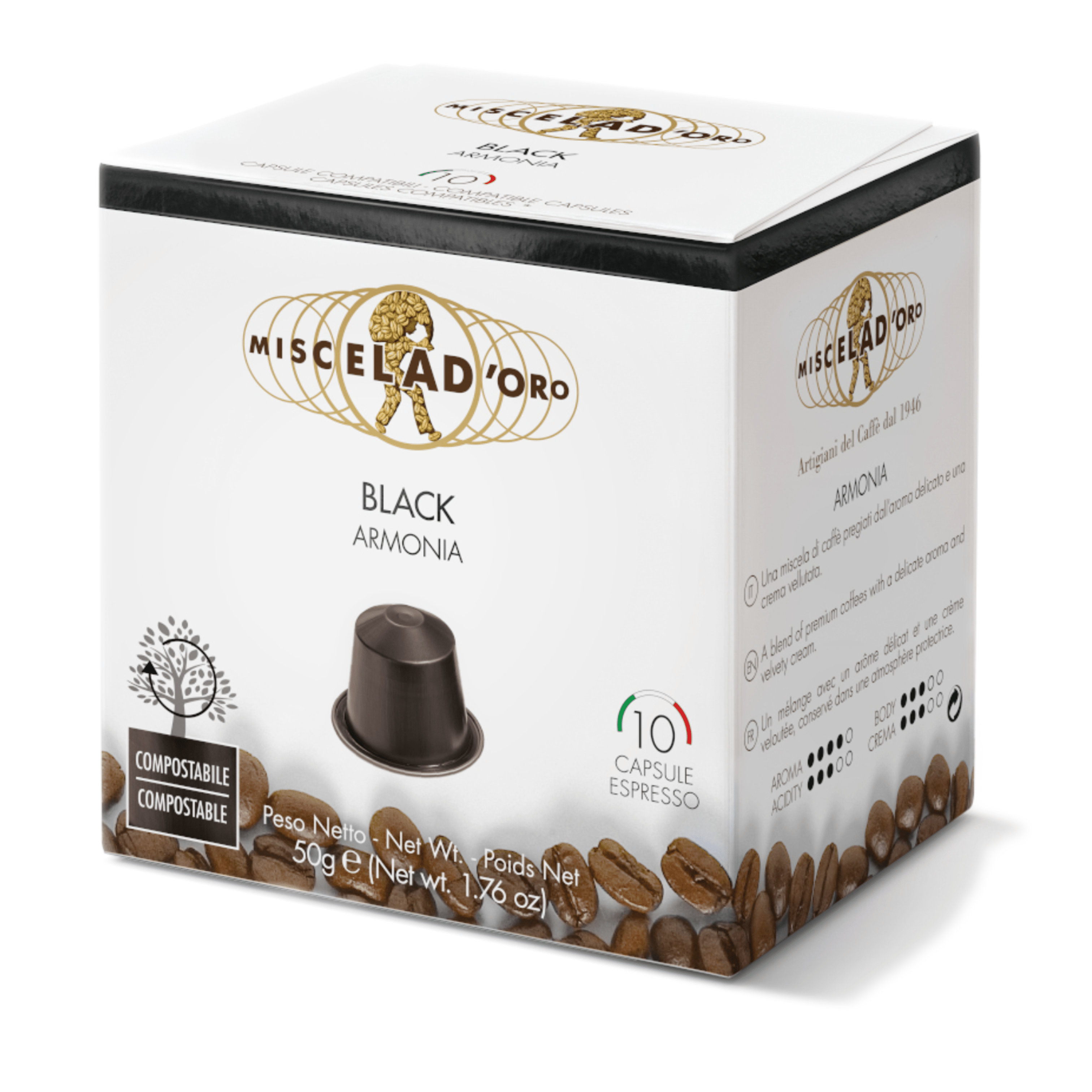 Black Espresso Blend - Nespresso Compatible Capsules [10/box] by MiscelaD'Oro | | Good as Gold Coffee