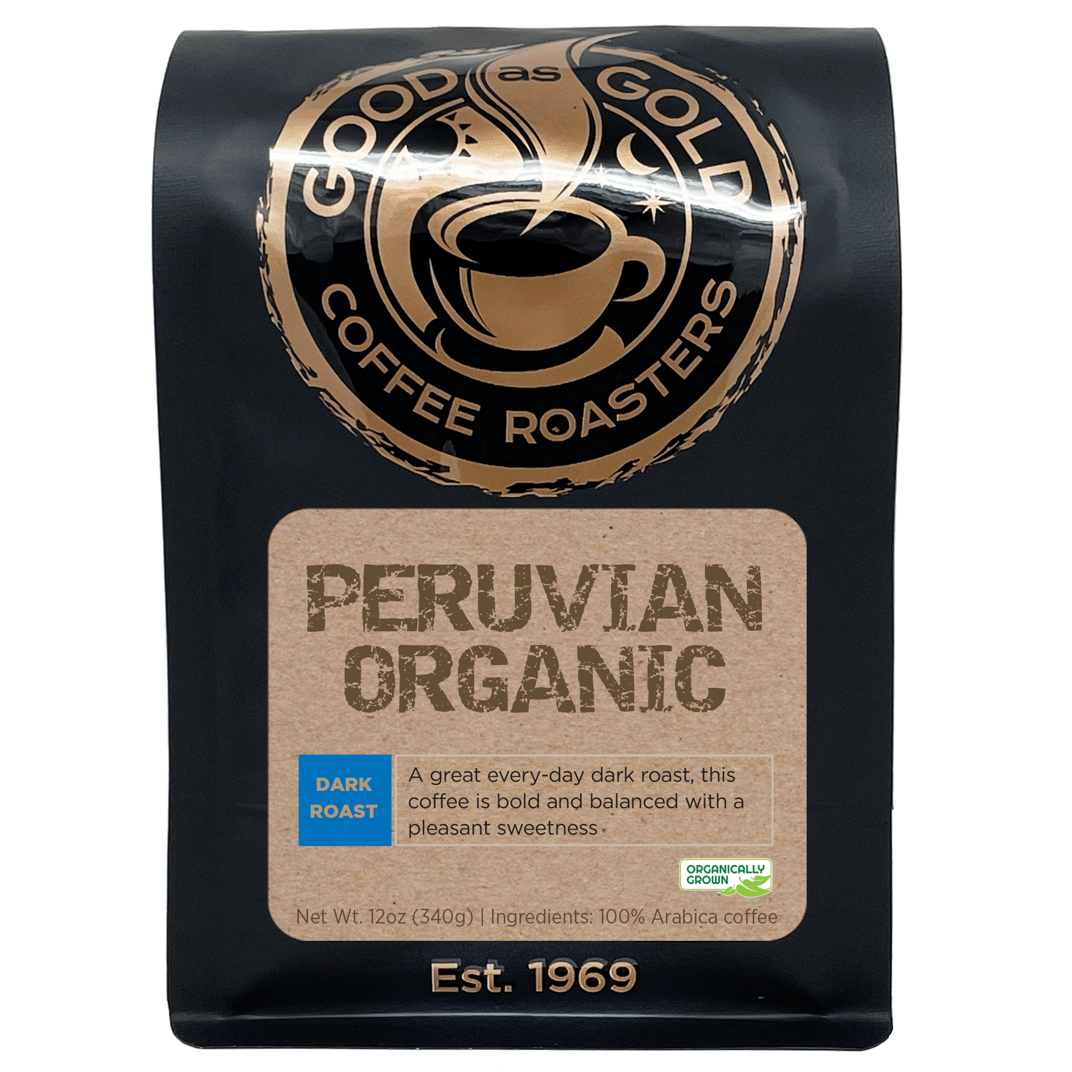 Organic Peru Dark Roast (Dark Roast) by Good as Gold | Coffee Beans - Single Origin | Good as Gold Coffee