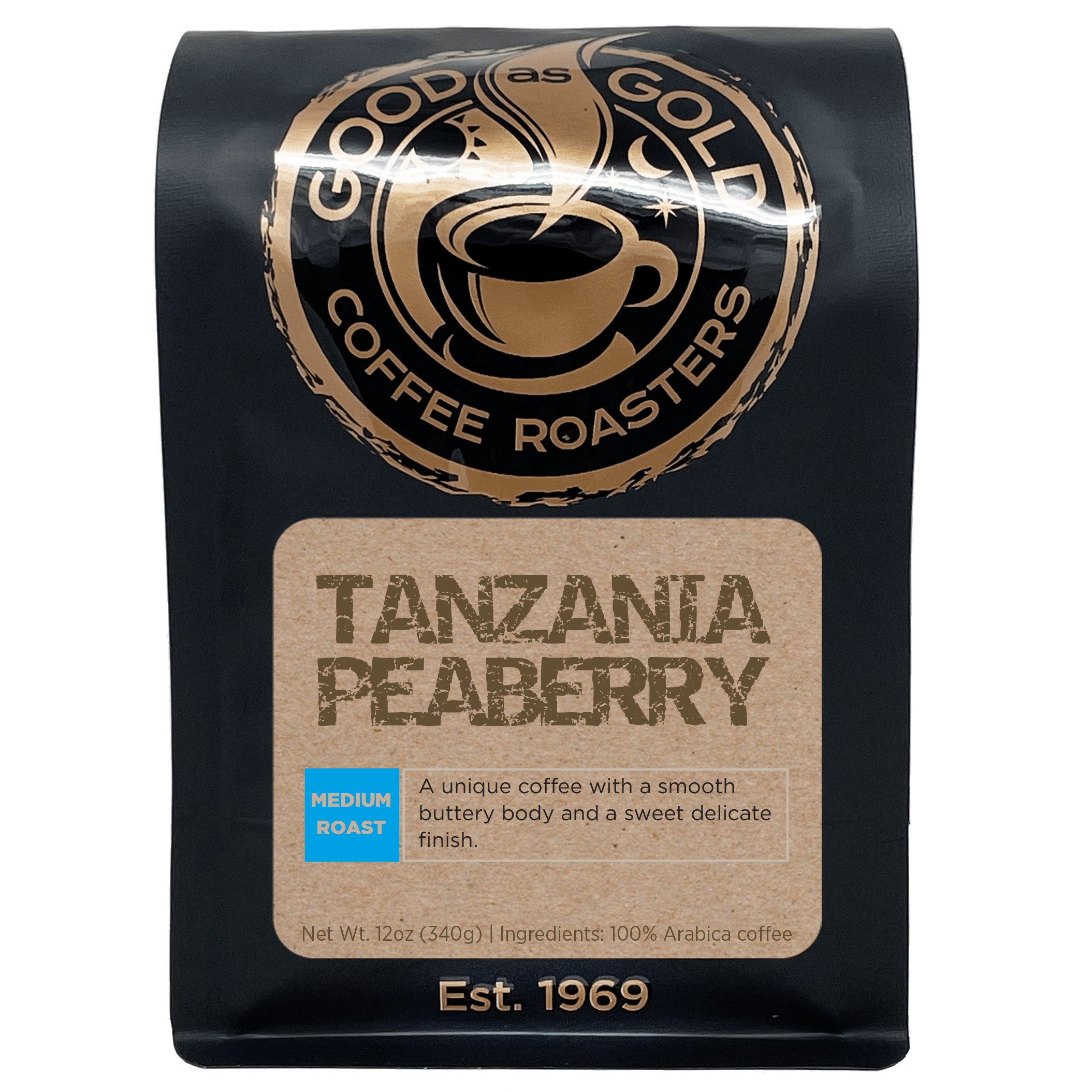 Tanzania Peaberry (Medium Roast) by Good as Gold | Coffee Beans - Single Origin | Good as Gold Coffee