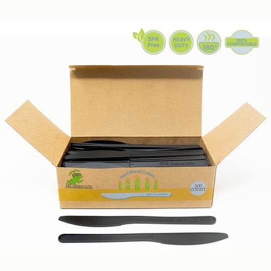 100% Compostable Knives by Mr. Green Guys | Compostable Cutlery | Good as Gold Coffee