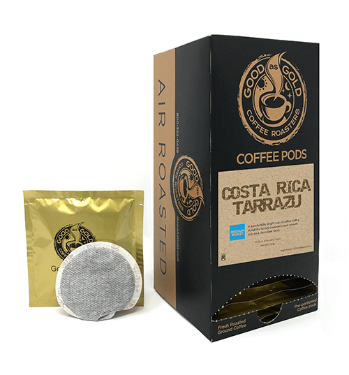 Costa Rica Coffee Soft Pods by Good as Gold | Single Serve - Coffee Pod | Good as Gold Coffee