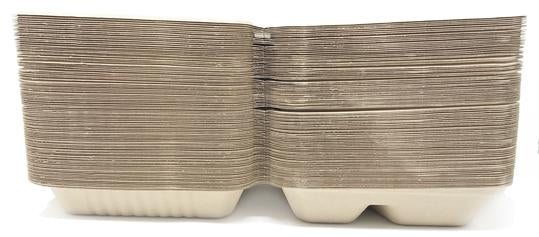 Compostable 8" Clamshell To Go Box by Mr. Green Guys | Compostable - To Go Containers | Good as Gold Coffee